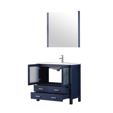 Image of Volez 36" Navy Blue Single Vanity Set, Integrated Top | LV341836SEESM34F