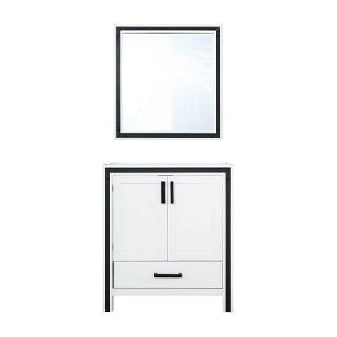 Image of Ziva 30" White Single Vanity, no Top and 28" Mirror | LZV352230SA00M28