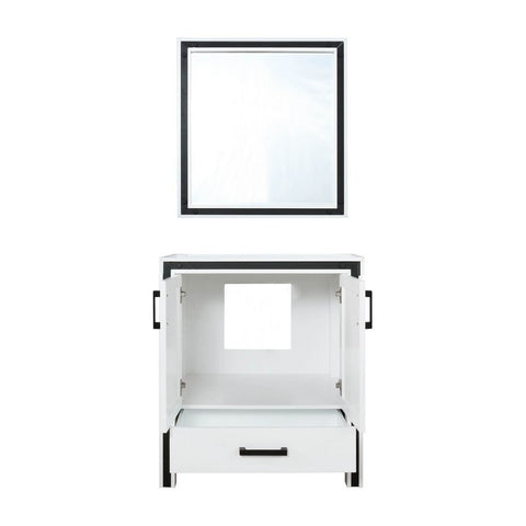 Image of Ziva 30" White Single Vanity, no Top and 28" Mirror | LZV352230SA00M28