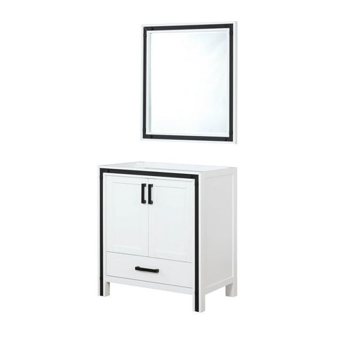 Image of Ziva 30" White Single Vanity, no Top and 28" Mirror | LZV352230SA00M28