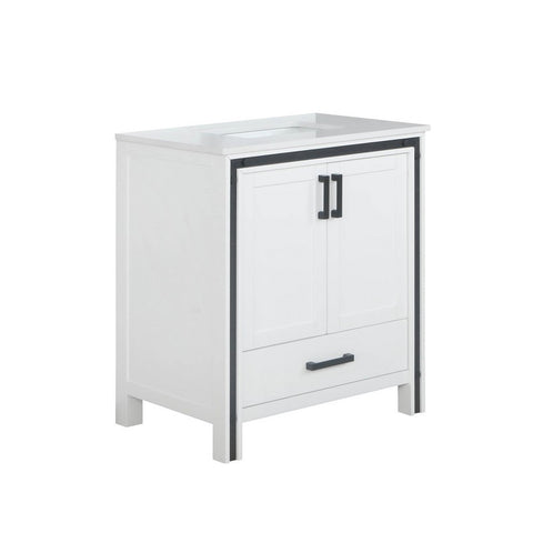 Image of Ziva 30" White Single Vanity, Cultured Marble Top, White Square Sink and no Mirror | LZV352230SAJS000