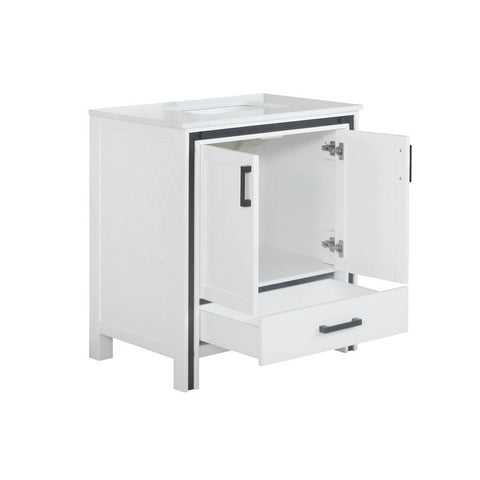 Image of Ziva 30" White Single Vanity, Cultured Marble Top, White Square Sink and no Mirror | LZV352230SAJS000