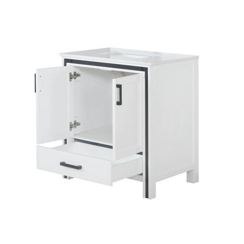 Image of Ziva 30" White Single Vanity, Cultured Marble Top, White Square Sink and no Mirror | LZV352230SAJS000
