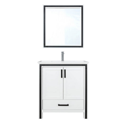 Image of Ziva 30" White Single Vanity Set, Cultured Marble Top | LZV352230SAJSM28F