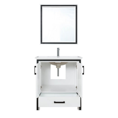 Image of Ziva 30" White Single Vanity Set, Cultured Marble Top | LZV352230SAJSM28F