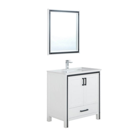 Image of Ziva 30" White Single Vanity Set, Cultured Marble Top | LZV352230SAJSM28F