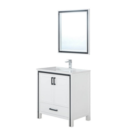 Image of Ziva 30" White Single Vanity Set, Cultured Marble Top | LZV352230SAJSM28F