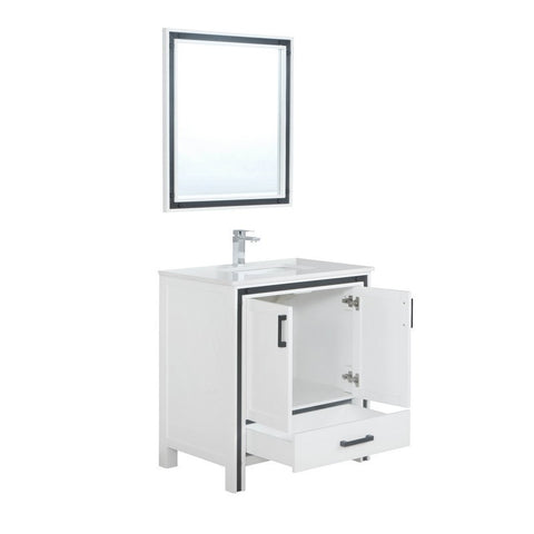 Image of Ziva 30" White Single Vanity Set, Cultured Marble Top | LZV352230SAJSM28F