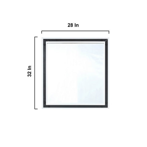 Image of Ziva 30" White Single Vanity, Cultured Marble Top, White Square Sink and 28" Mirror | LZV352230SAJSM28