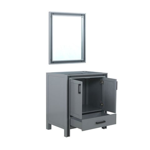 Image of Ziva 30" Dark Grey Single Vanity, no Top and 28" Mirror | LZV352230SB00M28