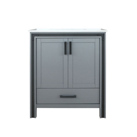 Image of Ziva 30" Dark Grey Single Vanity, Cultured Marble Top, White Square Sink and no Mirror | LZV352230SBJS000