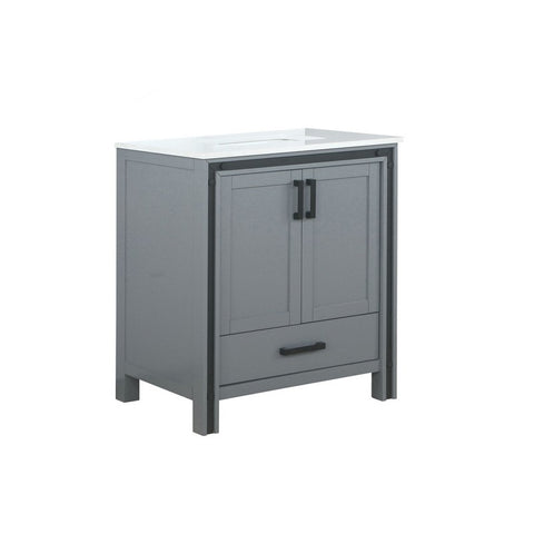 Image of Ziva 30" Dark Grey Single Vanity, Cultured Marble Top, White Square Sink and no Mirror | LZV352230SBJS000