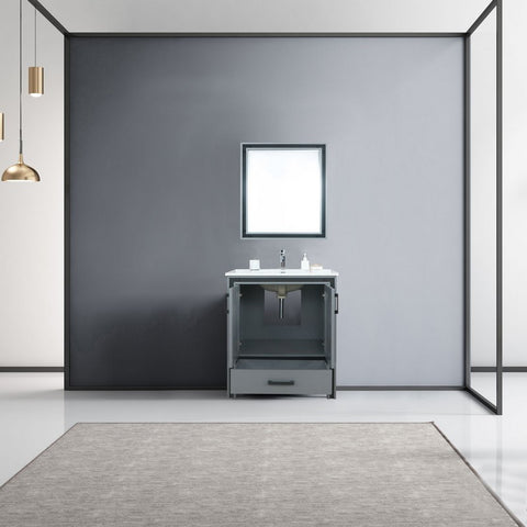 Image of Ziva 30" Dark Grey Single Vanity Set, Cultured Marble Top | LZV352230SBJSM28F