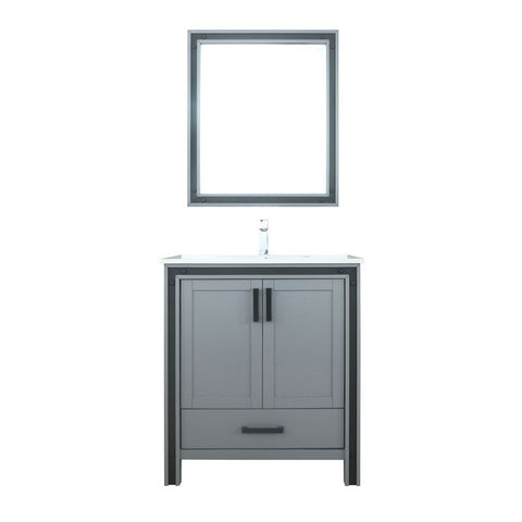 Image of Ziva 30" Dark Grey Single Vanity Set, Cultured Marble Top | LZV352230SBJSM28F