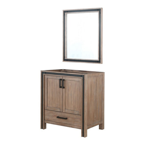 Image of Ziva 30" Rustic Barnwood Single Vanity, no Top and 28" Mirror | LZV352230SN00M28