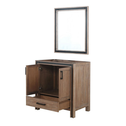 Image of Ziva 30" Rustic Barnwood Single Vanity, no Top and 28" Mirror | LZV352230SN00M28