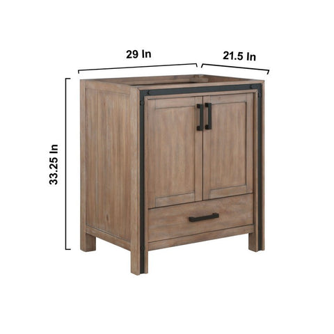 Image of Ziva 30" Rustic Barnwood Single Vanity, no Top and 28" Mirror | LZV352230SN00M28