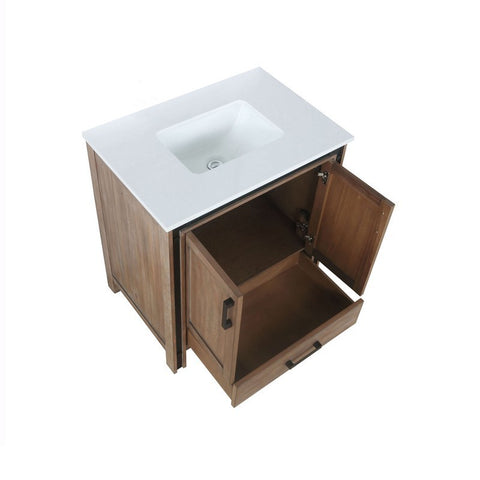 Image of Ziva 30" Rustic Barnwood Single Vanity, Cultured Marble Top, White Square Sink and no Mirror | LZV352230SNJS000
