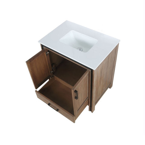 Image of Ziva 30" Rustic Barnwood Single Vanity, Cultured Marble Top, White Square Sink and no Mirror | LZV352230SNJS000
