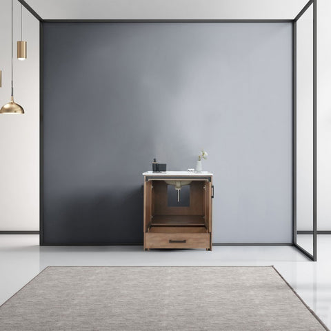 Image of Ziva 30" Rustic Barnwood Single Vanity, Cultured Marble Top, White Square Sink and no Mirror | LZV352230SNJS000