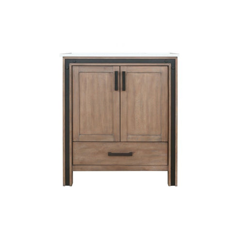 Image of Ziva 30" Rustic Barnwood Single Vanity, Cultured Marble Top, White Square Sink and no Mirror | LZV352230SNJS000