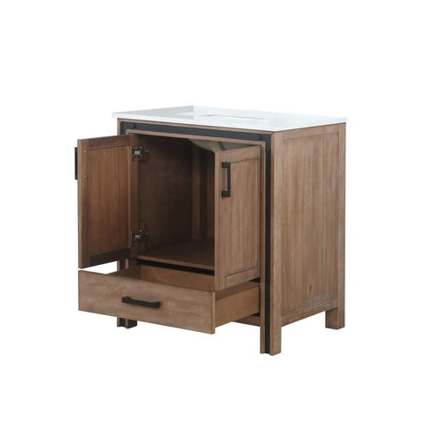 Image of Ziva 30" Rustic Barnwood Single Vanity, Cultured Marble Top, White Square Sink and no Mirror | LZV352230SNJS000