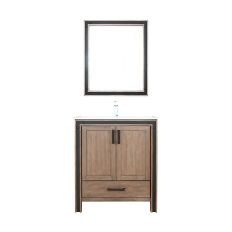 Image of Ziva 30" Rustic Barnwood Single Vanity Set, Cultured Marble Top | LZV352230SNJSM28F
