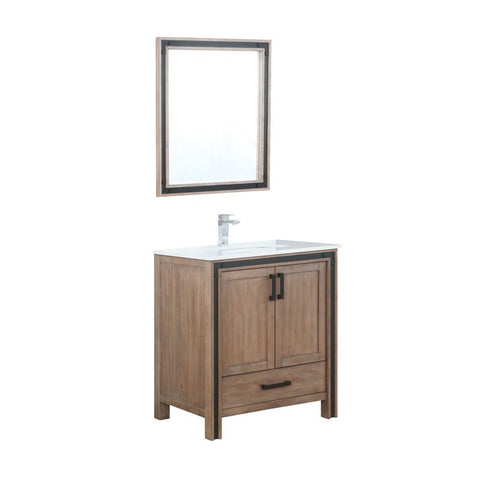 Image of Ziva 30" Rustic Barnwood Single Vanity Set, Cultured Marble Top | LZV352230SNJSM28F