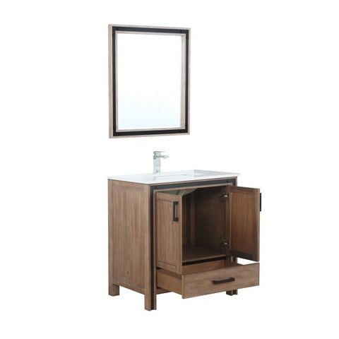 Image of Ziva 30" Rustic Barnwood Single Vanity Set, Cultured Marble Top | LZV352230SNJSM28F