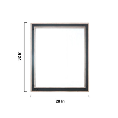 Image of Ziva 30" Rustic Barnwood Single Vanity, Cultured Marble Top, White Square Sink and 28" Mirror | LZV352230SNJSM28