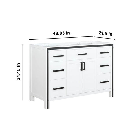 Image of Ziva 48" White Vanity Cabinet Only | LZV352248SA00000