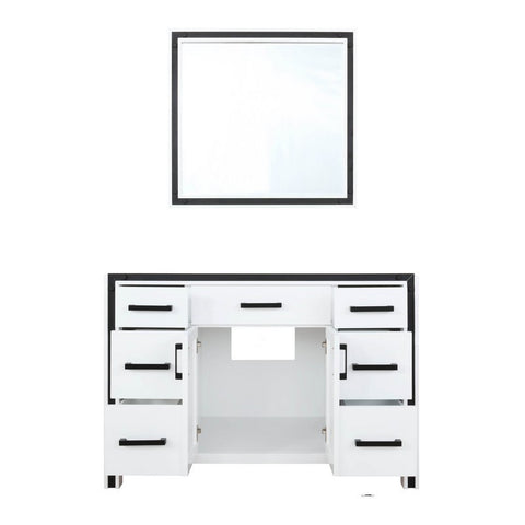 Image of Ziva 48" White Single Vanity, no Top and 34" Mirror | LZV352248SA00M34