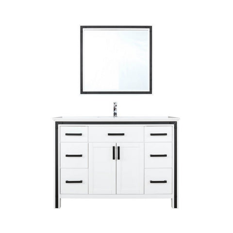 Image of Ziva 48" Rustic White Single Vanity Set, Cultured Marble Top | LZV352248SAJSM34F