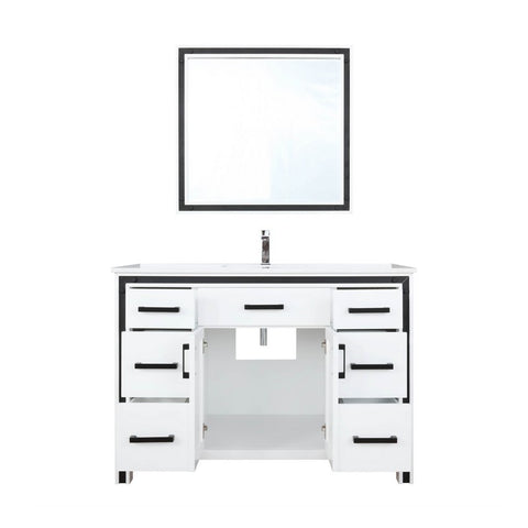 Image of Ziva 48" Rustic White Single Vanity Set, Cultured Marble Top | LZV352248SAJSM34F