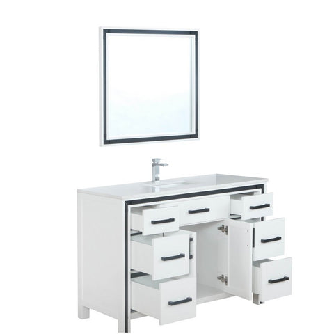 Image of Ziva 48" Rustic White Single Vanity Set, Cultured Marble Top | LZV352248SAJSM34F