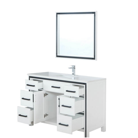 Image of Ziva 48" Rustic White Single Vanity Set, Cultured Marble Top | LZV352248SAJSM34F