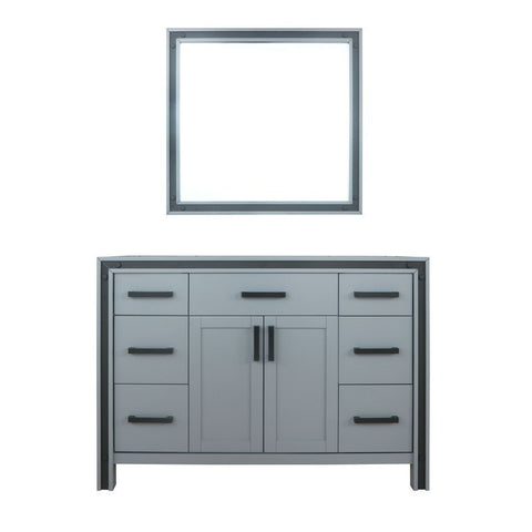 Image of Ziva 48" Dark Grey Single Vanity, no Top and 34" Mirror | LZV352248SB00M34