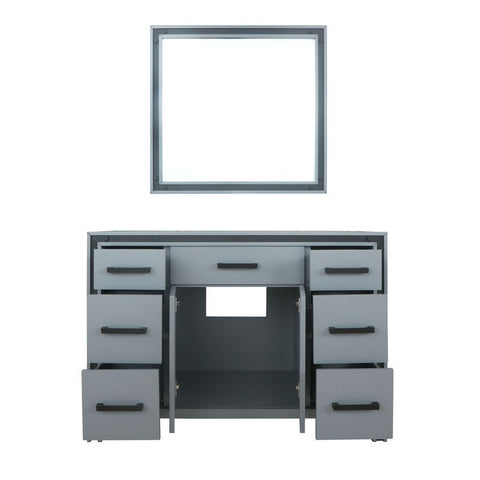 Image of Ziva 48" Dark Grey Single Vanity, no Top and 34" Mirror | LZV352248SB00M34