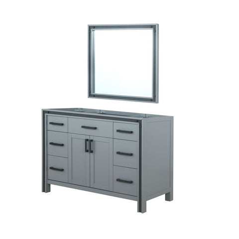 Image of Ziva 48" Dark Grey Single Vanity, no Top and 34" Mirror | LZV352248SB00M34