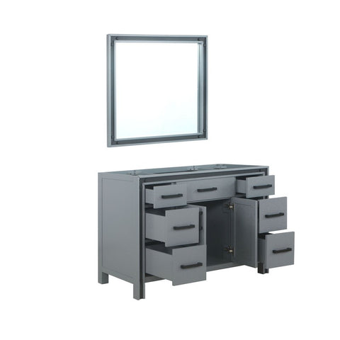 Image of Ziva 48" Dark Grey Single Vanity, no Top and 34" Mirror | LZV352248SB00M34