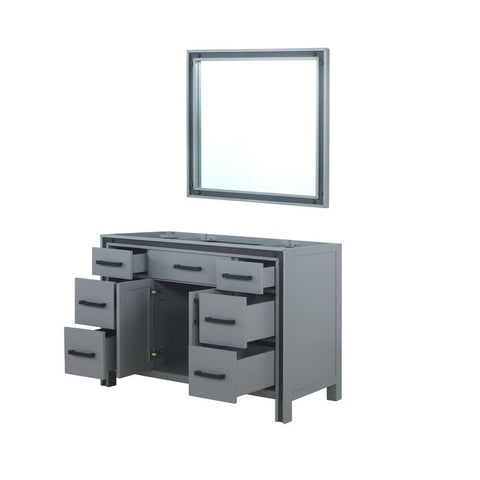 Image of Ziva 48" Dark Grey Single Vanity, no Top and 34" Mirror | LZV352248SB00M34