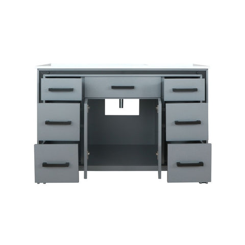 Image of Ziva 48" Dark Grey Single Vanity, Cultured Marble Top, White Square Sink and no Mirror | LZV352248SBJS000