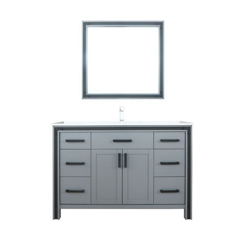 Image of Ziva 48" Dark Grey Single Vanity Set, Cultured Marble Top | LZV352248SBJSM34F