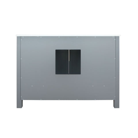 Image of Ziva 48" Dark Grey Single Vanity, Cultured Marble Top, White Square Sink and 34" Mirror | LZV352248SBJSM34