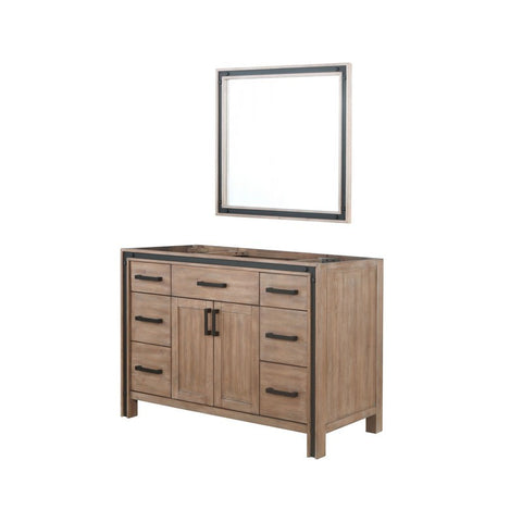 Image of Ziva 48" Rustic Barnwood Single Vanity, no Top and 34" Mirror | LZV352248SN00M34
