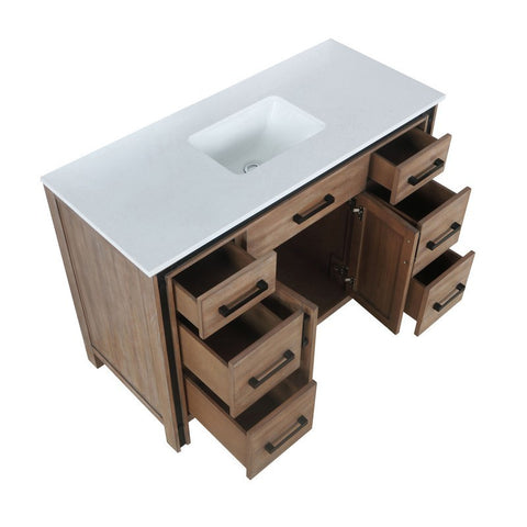 Image of Ziva 48" Rustic Barnwood Single Vanity, Cultured Marble Top, White Square Sink and no Mirror | LZV352248SNJS000