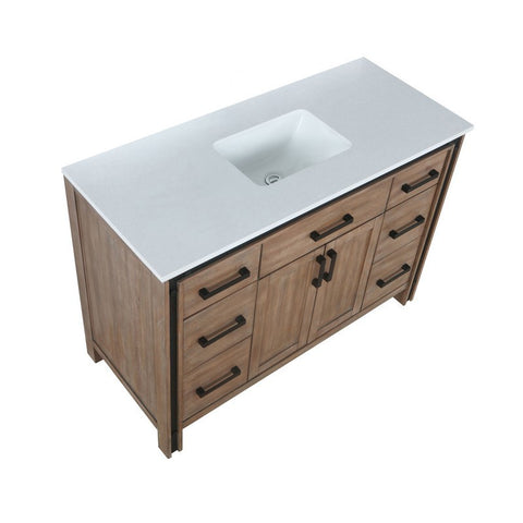 Image of Ziva 48" Rustic Barnwood Single Vanity, Cultured Marble Top, White Square Sink and no Mirror | LZV352248SNJS000