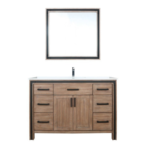 Image of Ziva 48" Rustic Barnwood Single Vanity Set, Cultured Marble Top | LZV352248SNJSM34F