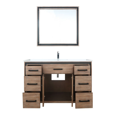 Image of Ziva 48" Rustic Barnwood Single Vanity Set, Cultured Marble Top | LZV352248SNJSM34F
