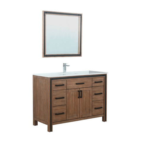Image of Ziva 48" Rustic Barnwood Single Vanity Set, Cultured Marble Top | LZV352248SNJSM34F